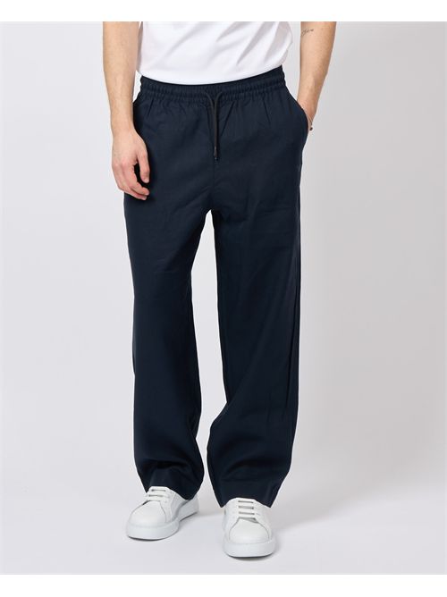 Emporio Armani blue trousers with elastic and drawstring EMPORIO ARMANI | EM000586-AF12356UB102